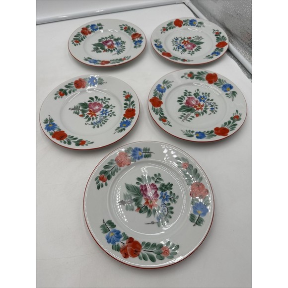 Lot 5 Rare KALOCSA Hungary Hand Painted Porcelain Wall Plate 7.75